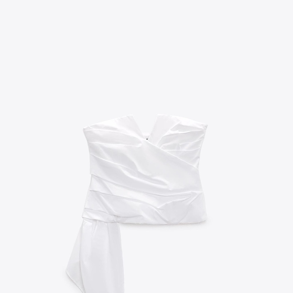 Zara White Strapless Top
